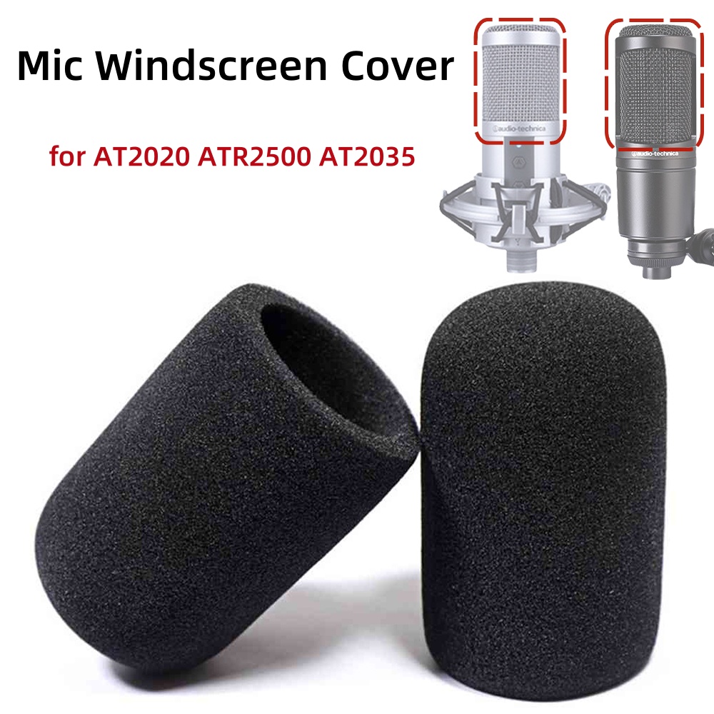 Microphone Pop Filter Foam Windscreen - 2 قطعة الزجاج الأمامي للميكروفون AT2020