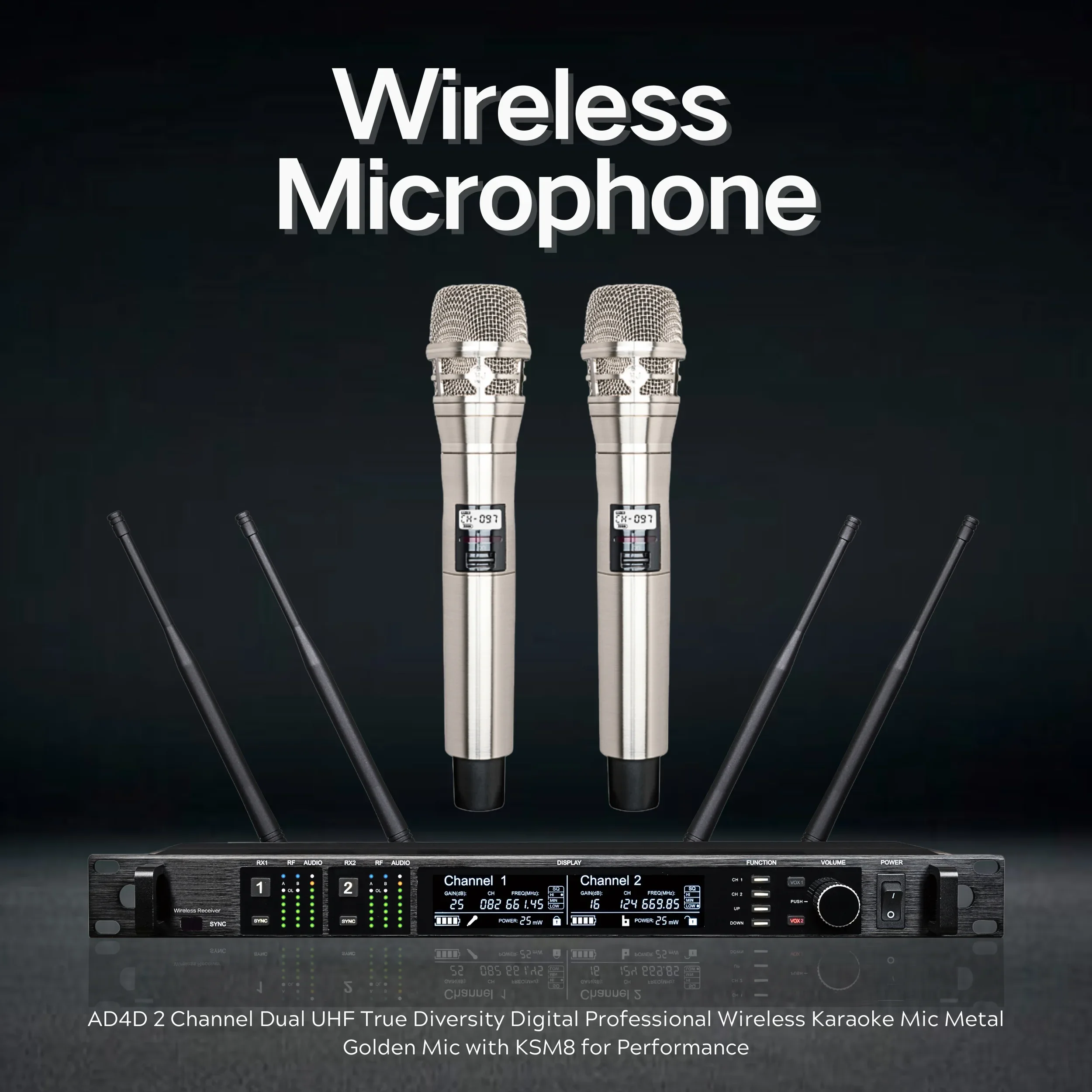 Wireless Lavalier Microphone Dual Receiver - أفضل جهاز استقبال ميكروفون لاسلكي احترافي