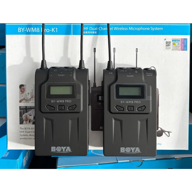 Wireless Lavalier Microphone Dual Receiver - قطعة واحدة مناسبة لنظام ميكروفون لافالير