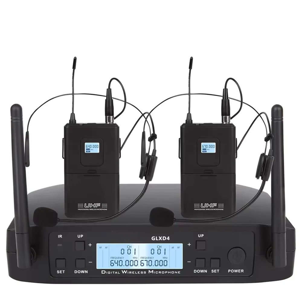 Wireless Lavalier Microphone Dual Receiver - GLXD4 ميكروفون لاسلكي احترافي ثنائي القناة