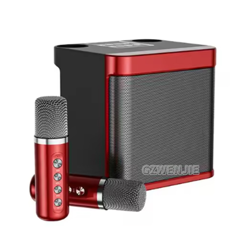 Karaoke Machine Portable With 2 Mic - جهاز كاريوكي محمول مزود بميكروفون مزدوج،