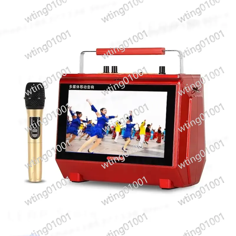 Karaoke Machine Portable With 2 Mic - جهاز كاريوكي مع شاشة عرض كلمات