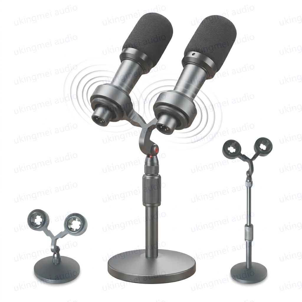 Microphone Shock Mount Universal - طقم تركيب الميكروفون المزدوج VIP55SM حامل