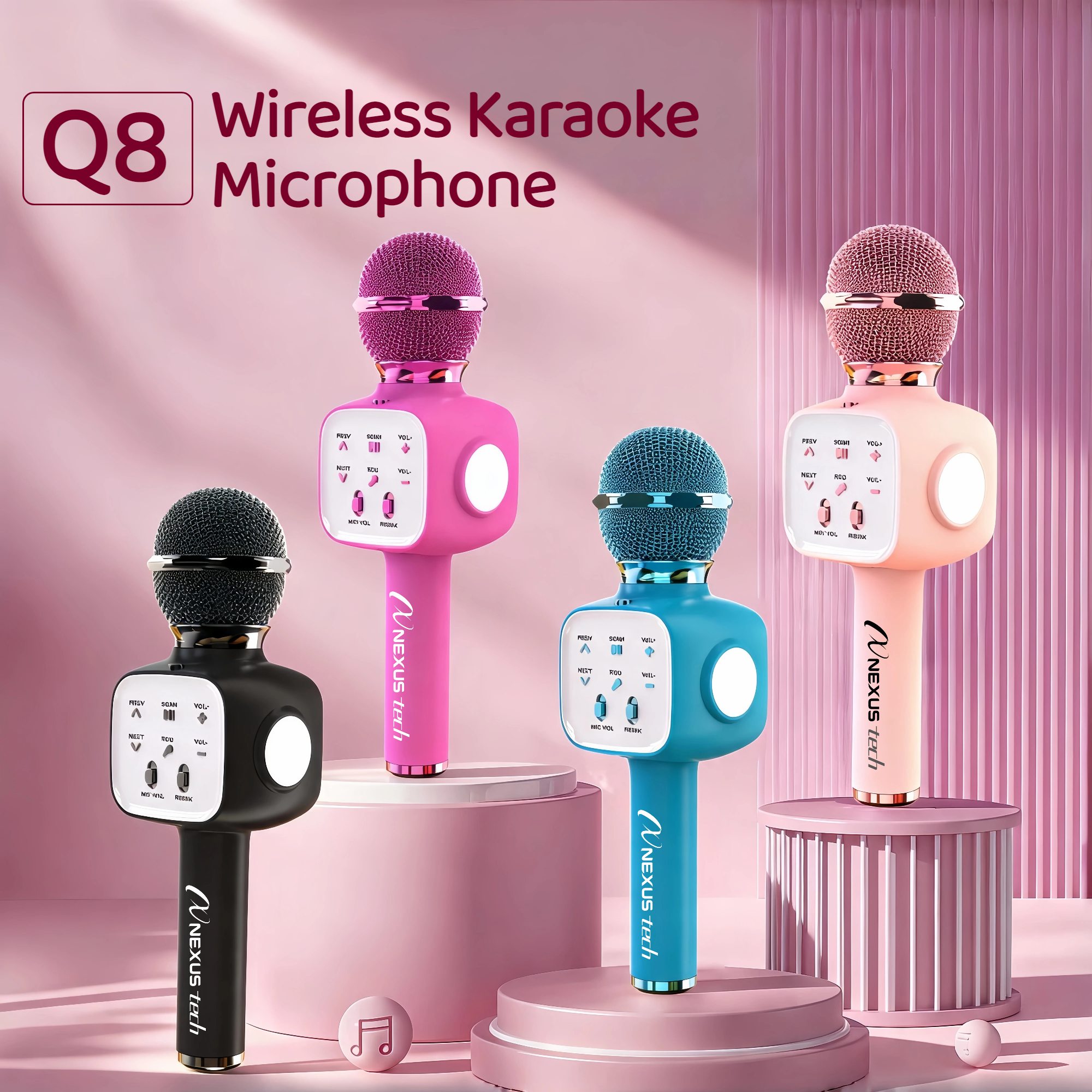 Bluetooth Karaoke Microphone Handheld - جهاز كاريوكي لاسلكي فاخر للهالوين بتقنية
