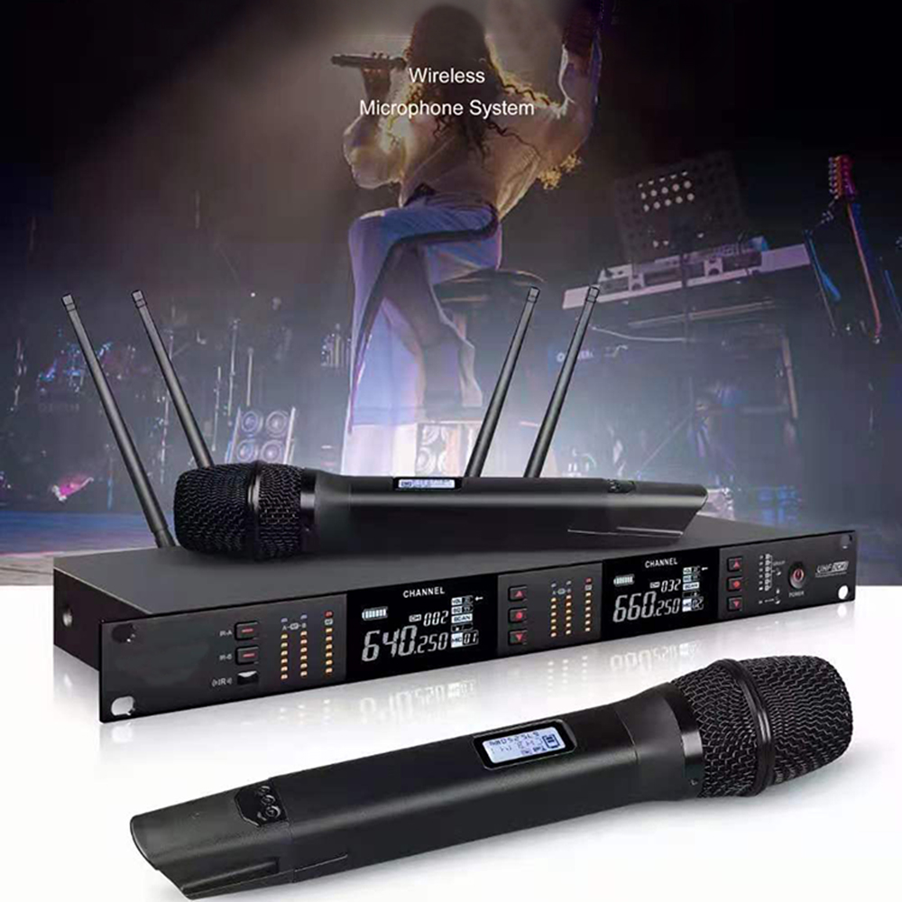 Uhf Wireless Microphone System Dual Channel - Paulkitson MK-951True التنوع الرقمي نظام الميكروفون
