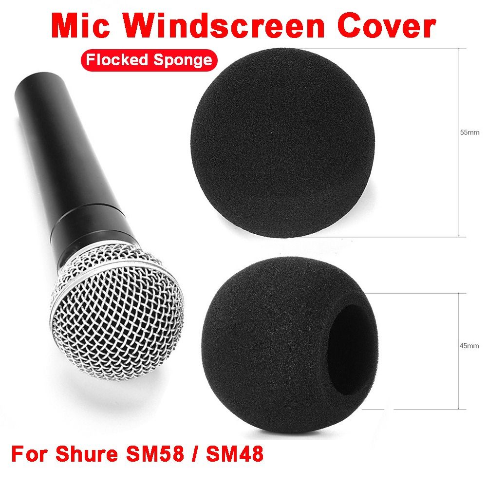Microphone Pop Filter Foam Windscreen - غطاء ميكروفون بديل من الإسفنج المخملي