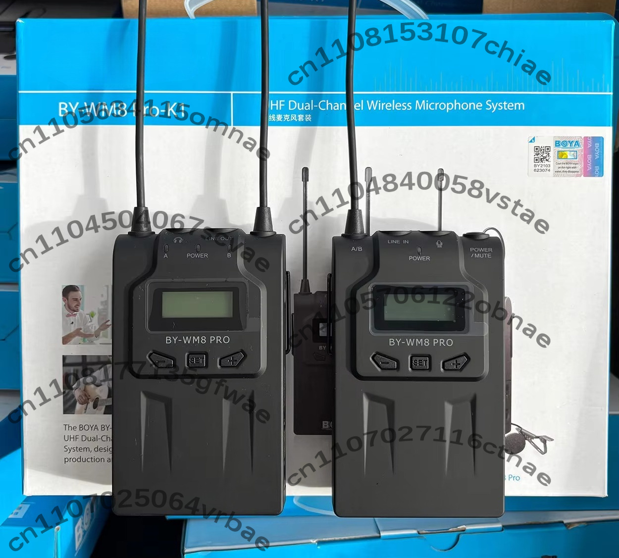 Wireless Lavalier Microphone Dual Receiver - نظام ميكروفون لافالييه لاسلكي BY-WM8 Pro-K1