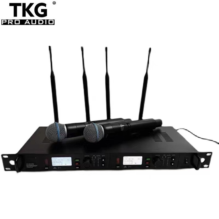 Uhf Wireless Microphone System Dual Channel - نظام صوت احترافي خارجي ثنائي القنوات