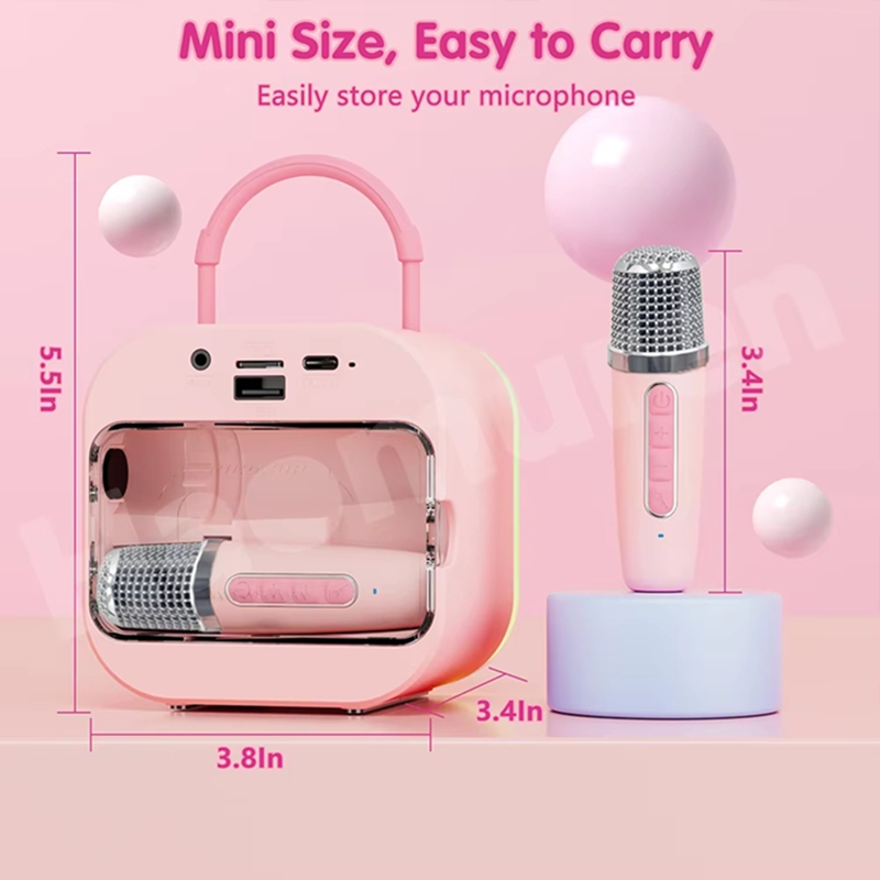 Karaoke Machine Portable With 2 Mic - LZQLY آلة كاريوكي صغيرة للأطفال الفتيات