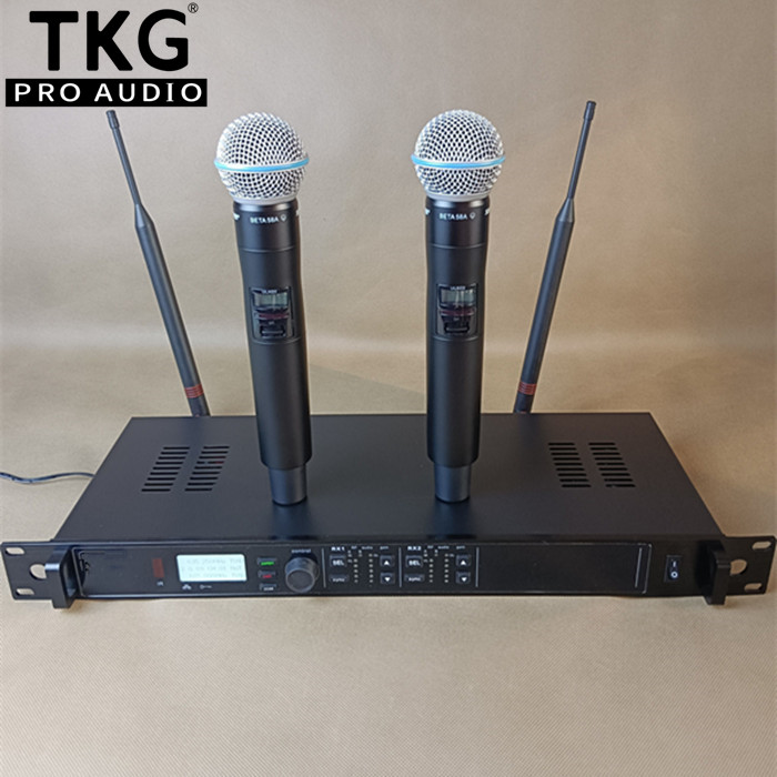 Uhf Wireless Microphone System Dual Channel - سماعة رأس قناة Lavalier, نظام ميكروفون