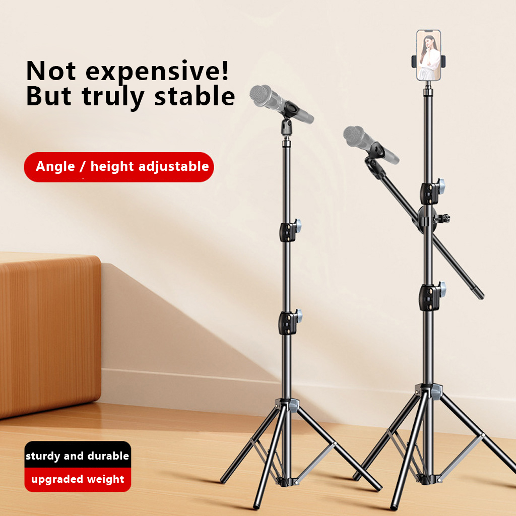 Microphone Stand Boom Arm Floor - حامل ثلاثي القوائم قابل للتعديل للميكروفون