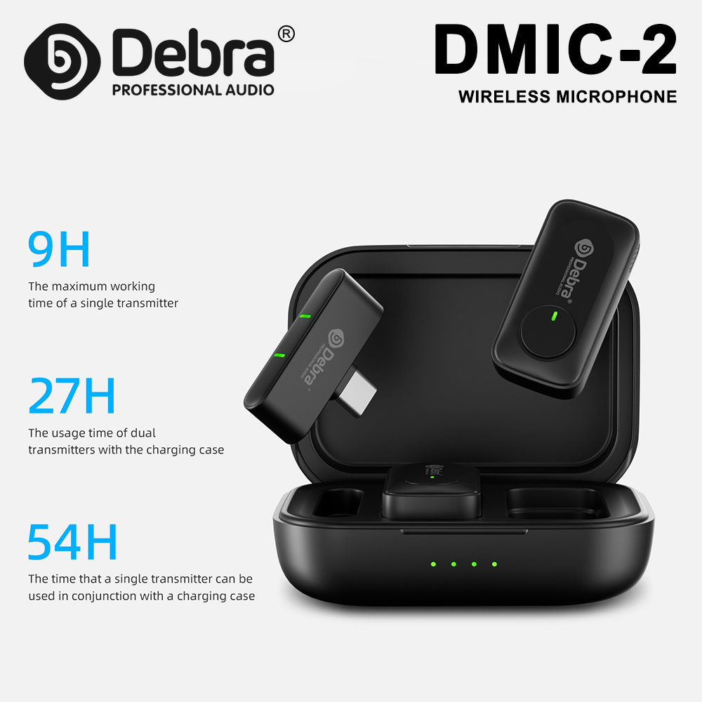 Wireless Lavalier Microphone Dual Receiver - ميكروفون لاسلكي ديبرا DMIC-2، مع صدى