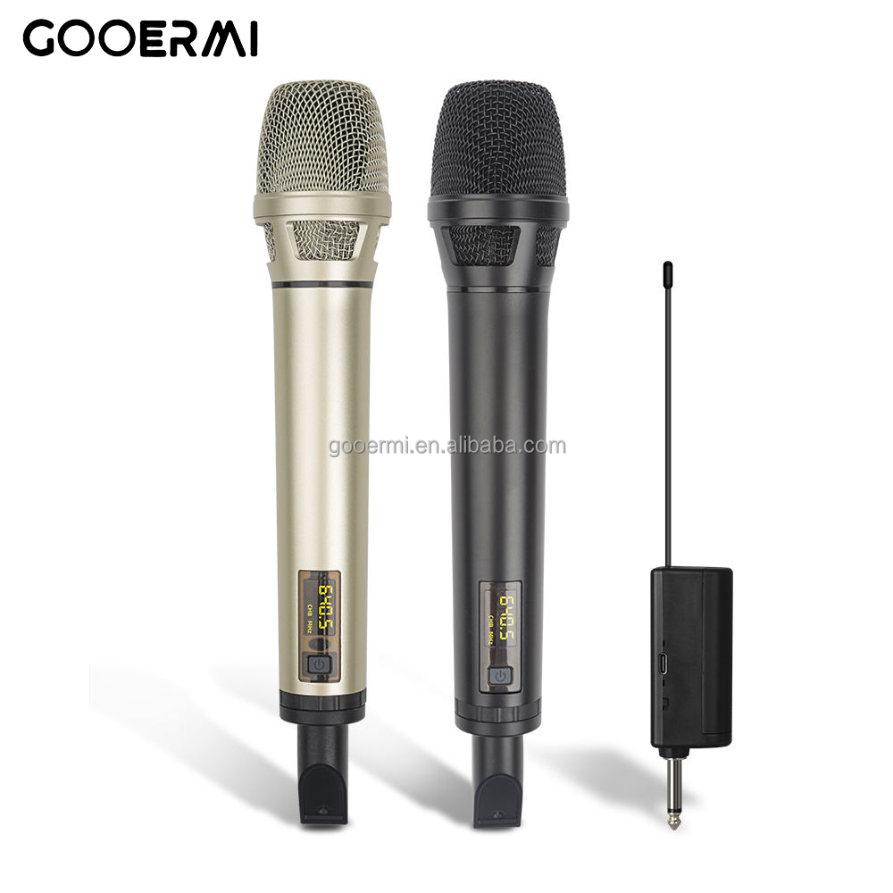 Uhf Wireless Microphone System Dual Channel - نظام ميكروفون لاسلكي محمول UHF، ميكروفون