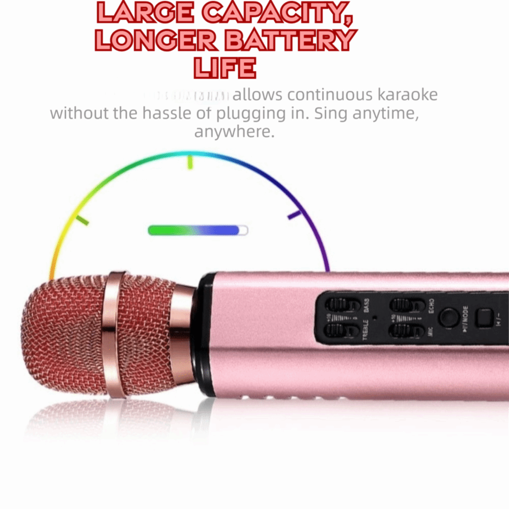 Bluetooth Karaoke Microphone Handheld - ميكروفون كاريوكي محمول، ميكروفون لاسلكي احترافي،