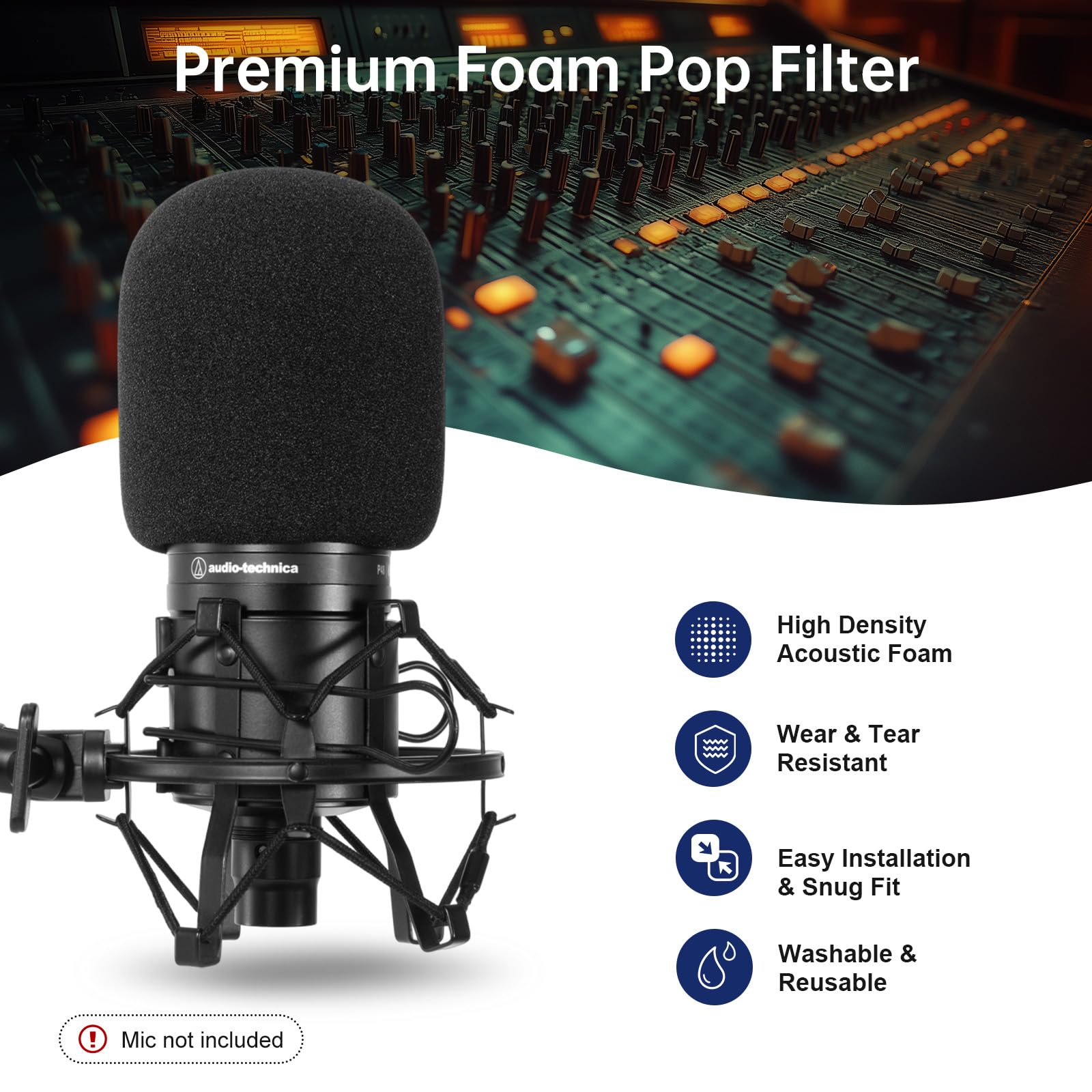 مرشح البوب/الزجاج الأمامي لـ A - مراجعة Microphone Pop Filter Foam Windscreen وسعره