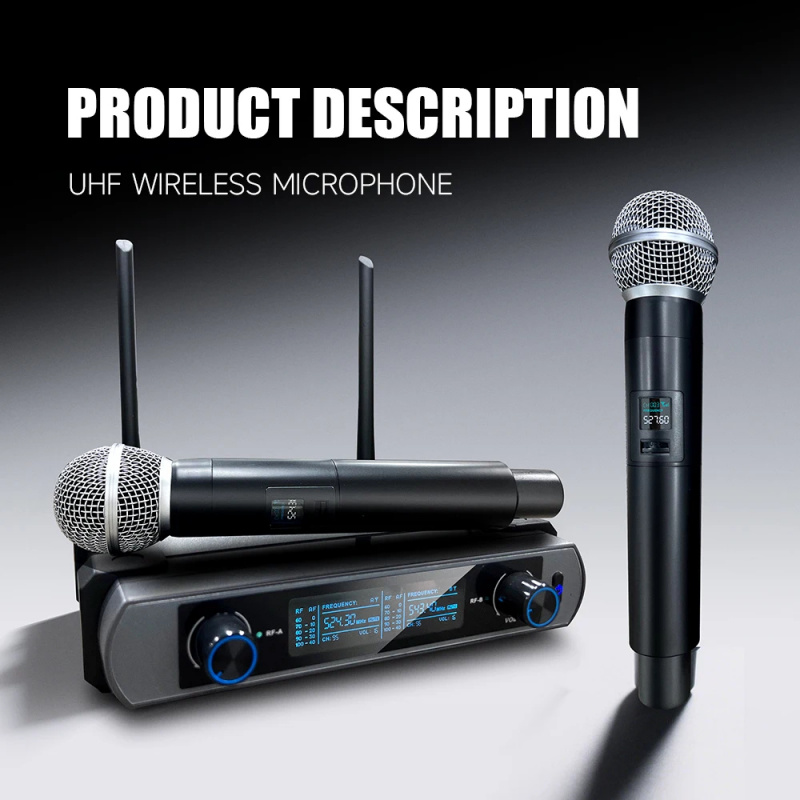نظام ميكروفون لاسلكي احترافي ب - مراجعة Uhf Wireless Microphone System Dual Channel وسعره