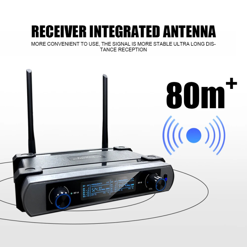 نظام ميكروفون لاسلكي احترافي ب - مراجعة Uhf Wireless Microphone System Dual Channel وسعره