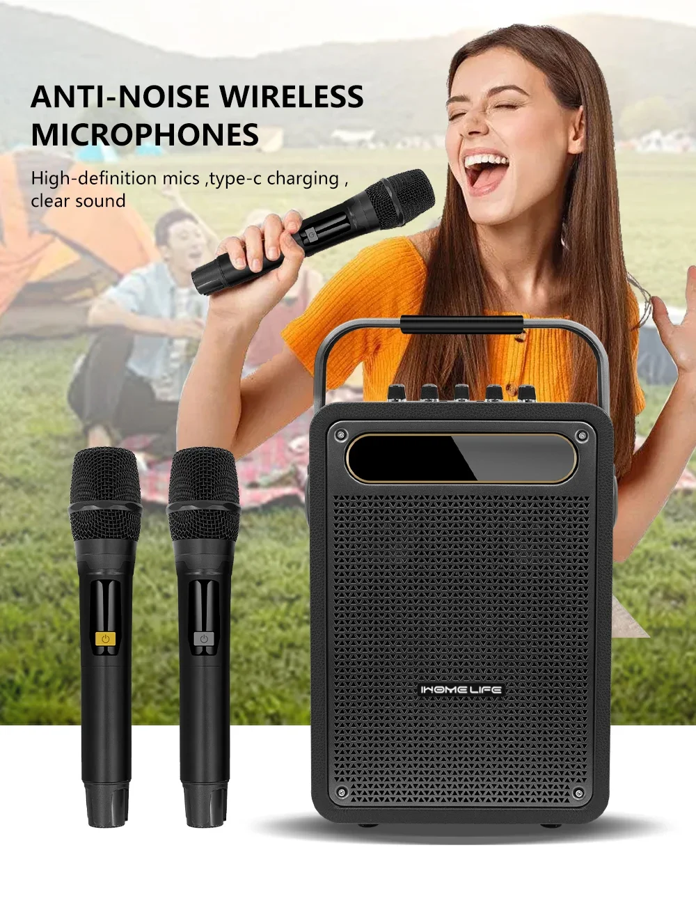 مكبر صوت كاريوكي لاسلكي من Iho - مراجعة Karaoke Machine Portable With 2 Mic وسعره