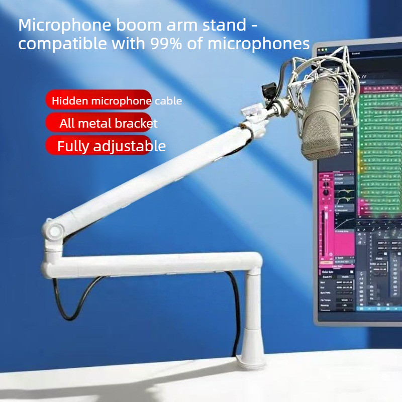 حامل ميكروفون بذراع قابل للتمد - مراجعة Microphone Stand Boom Arm Floor وسعره