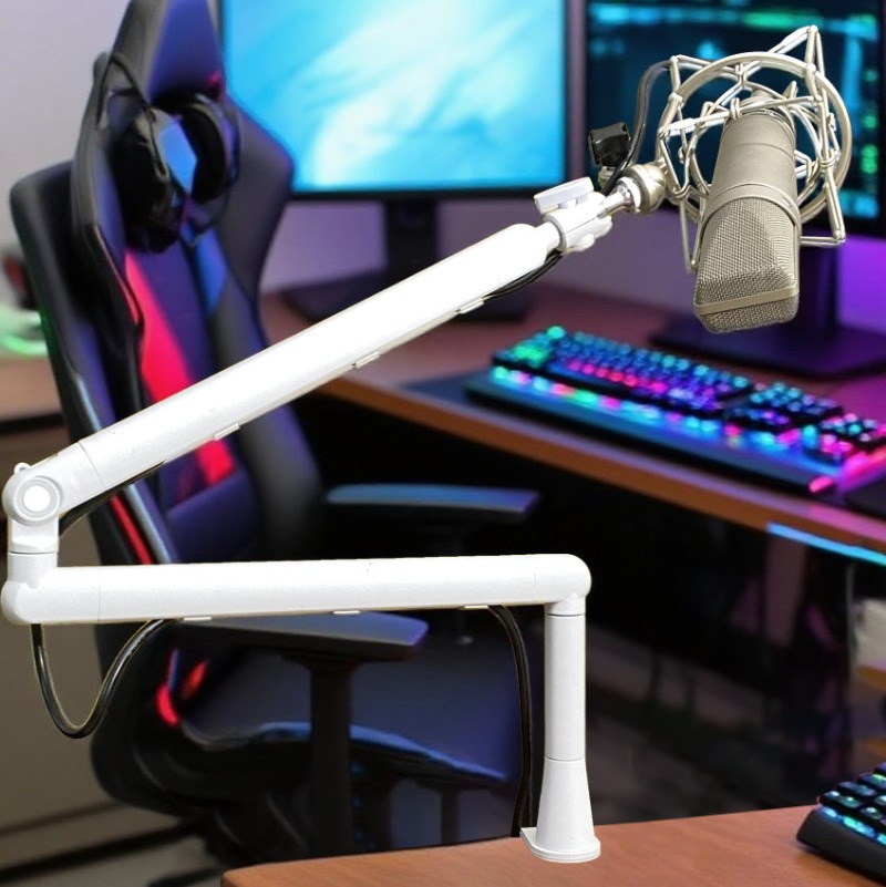 حامل ميكروفون بذراع قابل للتمد - مراجعة Microphone Stand Boom Arm Floor وسعره