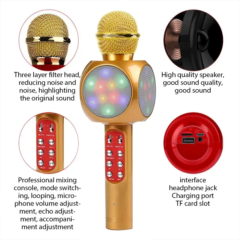 WS1816 ميكروفون كاريوكي لاسلكي - مراجعة Bluetooth Karaoke Microphone Handheld وسعره