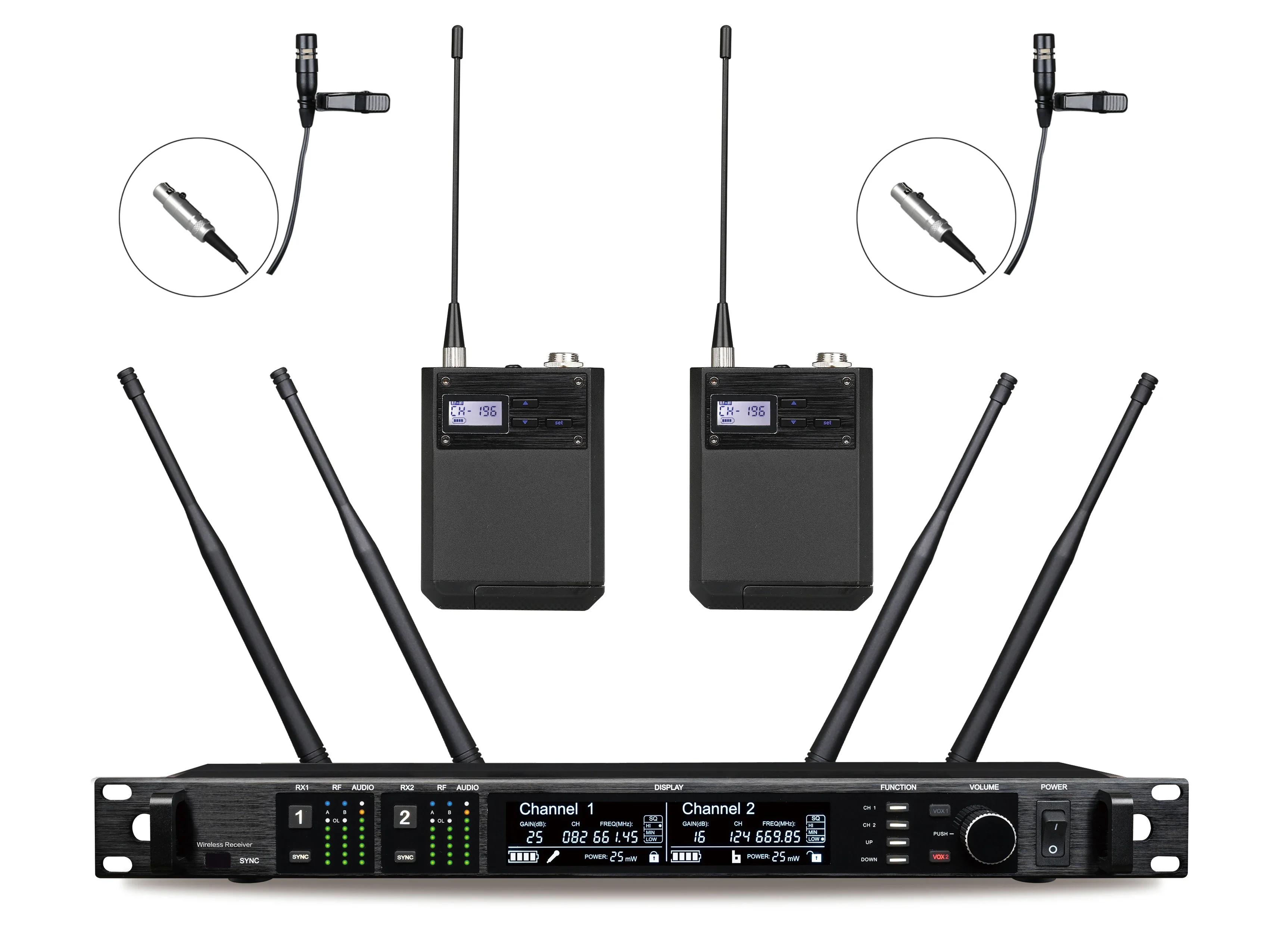 أفضل جهاز استقبال ميكروفون لاس - مراجعة Wireless Lavalier Microphone Dual Receiver وسعره