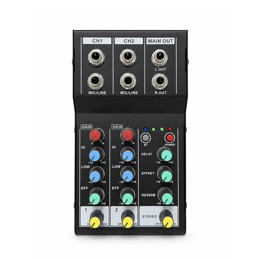 جهاز خلط صوتي بلوتوث ثنائي الق - مراجعة Karaoke Audio Mixer Echo Delay وسعره