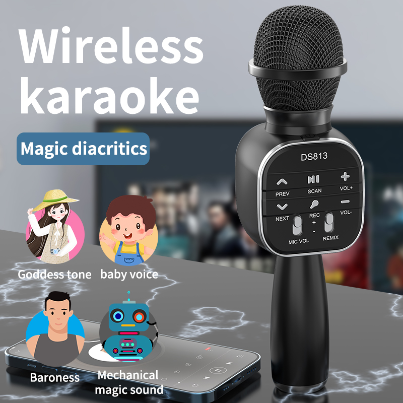 DS813 سماعة لاسلكية تعمل بالبل - مراجعة Bluetooth Karaoke Microphone Handheld وسعره