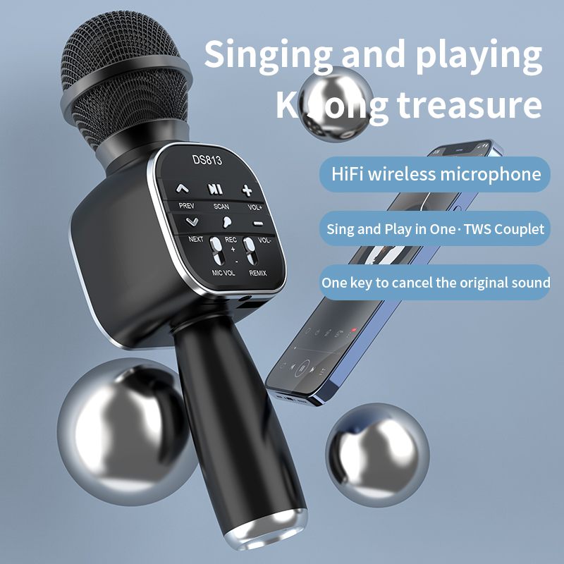 DS813 سماعة لاسلكية تعمل بالبل - مراجعة Bluetooth Karaoke Microphone Handheld وسعره