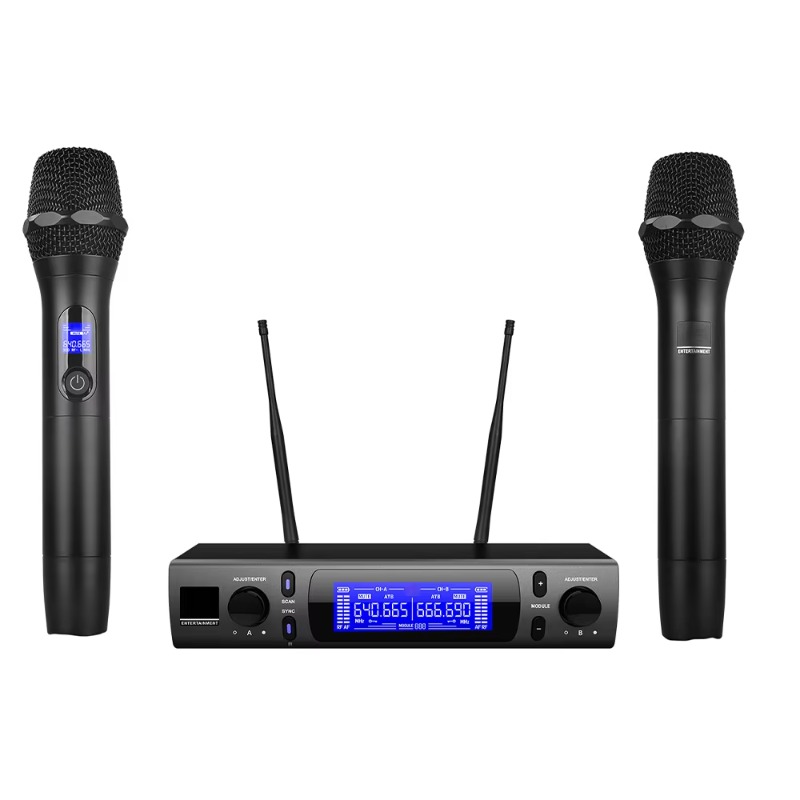 نظام ميكروفون لاسلكي ثنائي الق - مراجعة Uhf Wireless Microphone System Dual Channel وسعره