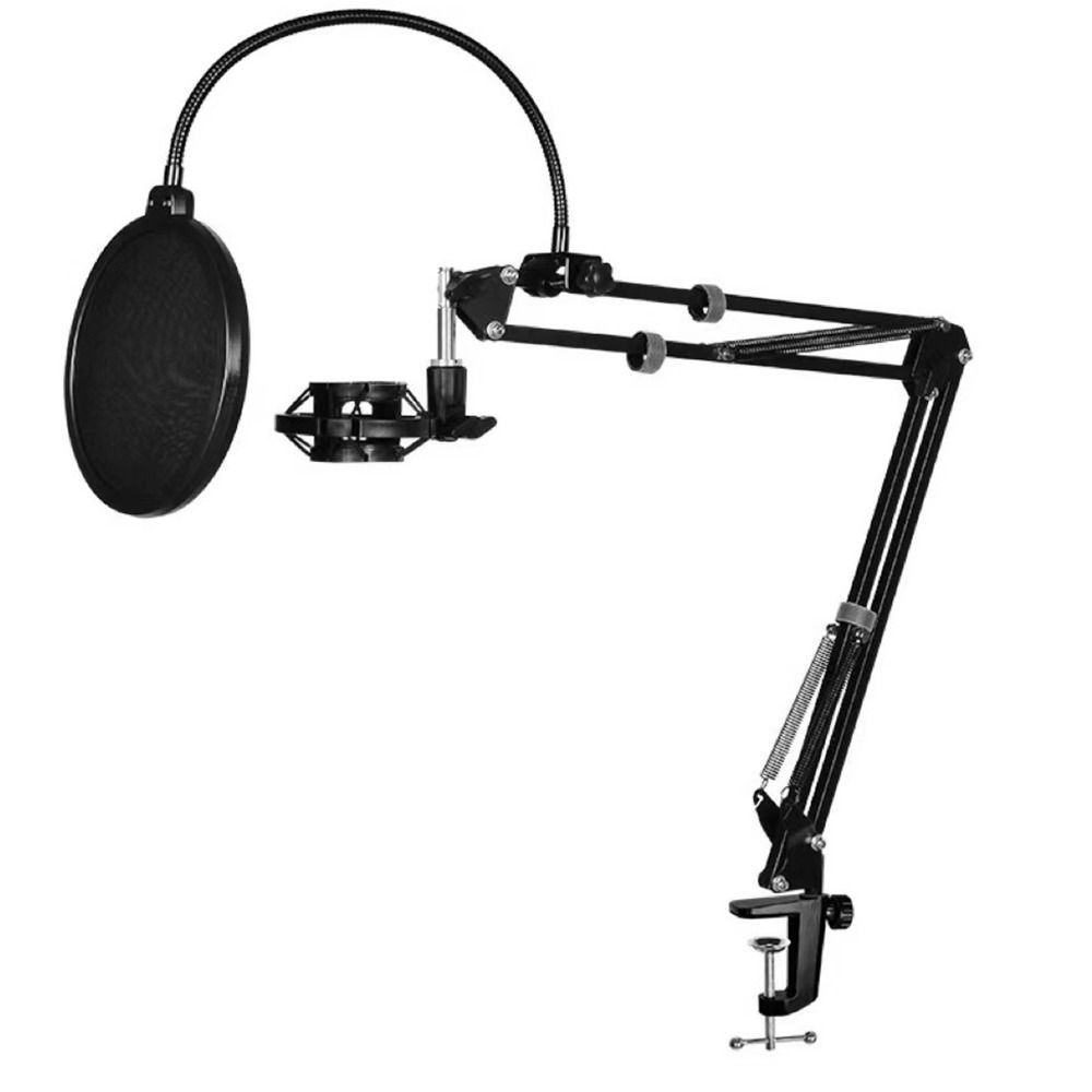 مشبك تثبيت طاولة على شكل C للم - مراجعة Microphone Shock Mount Universal وسعره