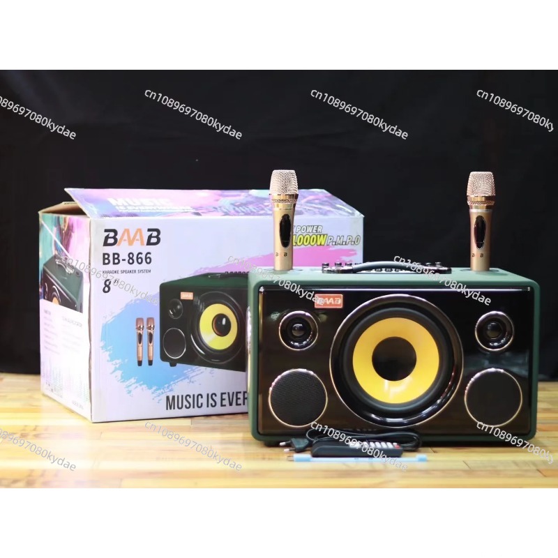 المهنية 8 بوصة HIFI باس خشبية  - مراجعة Karaoke Speaker System 100W Rgb وسعره