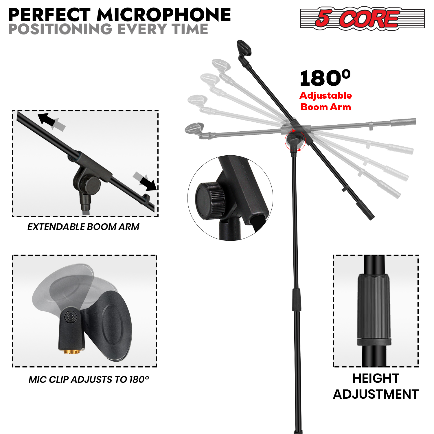 حامل ميكروفون ثلاثي القوائم بخ - مراجعة Microphone Stand Boom Arm Floor وسعره