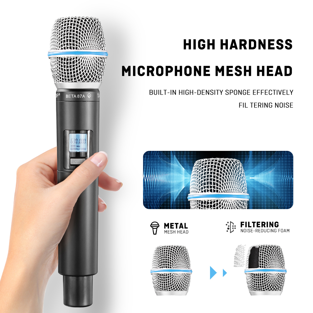 نظام ميكروفون لاسلكي مزدوج احت - مراجعة Uhf Wireless Microphone System Dual Channel وسعره