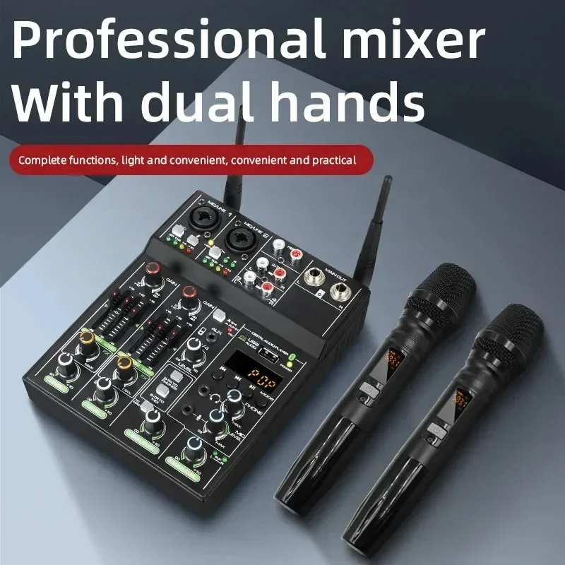 خلاط صوت بـ 4 قنوات مع ميكروفو - مراجعة Bluetooth Karaoke Microphone Handheld وسعره