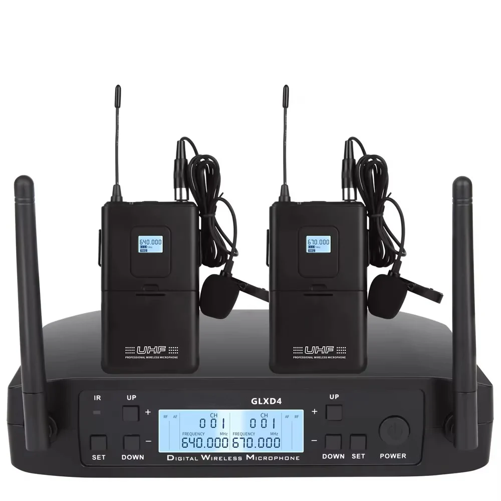 GLXD4 ميكروفون لاسلكي احترافي  - مراجعة Wireless Lavalier Microphone Dual Receiver وسعره