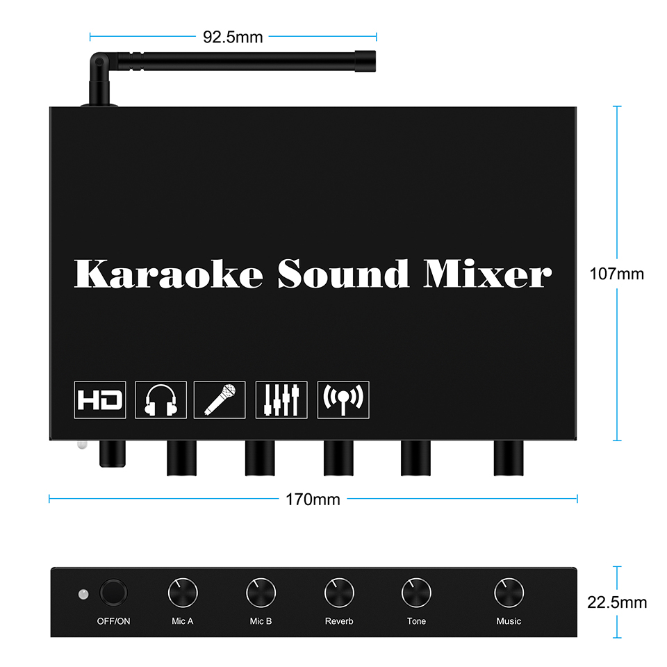 HDMI مشغل كاريوكي خلاط المسرح  - مراجعة Karaoke Amplifier Mixer Bluetooth وسعره