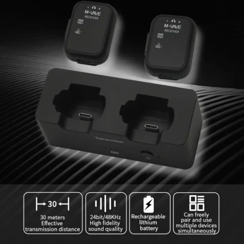 نظام مراقبة الصوت اللاسلكي M-V - مراجعة Wireless Lavalier Microphone Dual Receiver وسعره