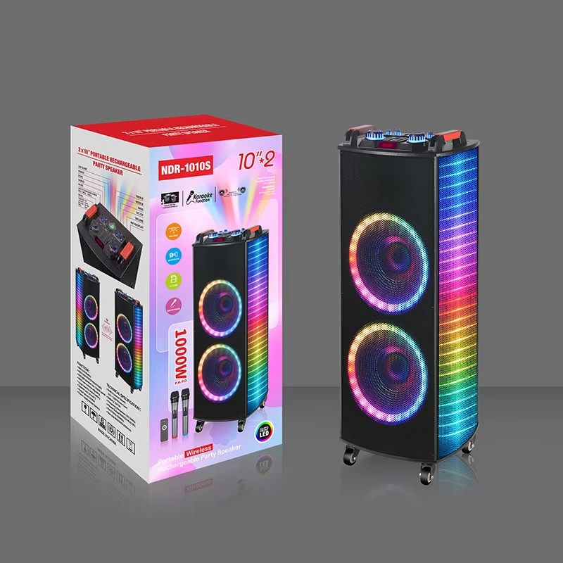 نظام المسرح المنزلي Ndr-1010S  - مراجعة Karaoke Speaker System 100W Rgb وسعره