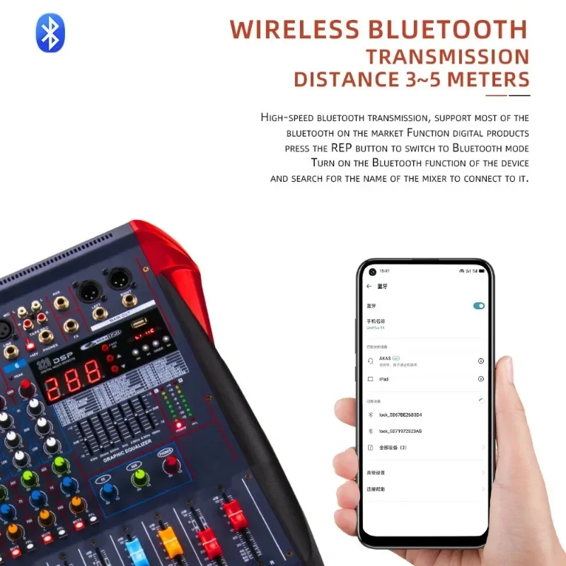 LXR12 12 قناة بلوتوث ميكروفون  - مراجعة Karaoke Amplifier Mixer Bluetooth وسعره