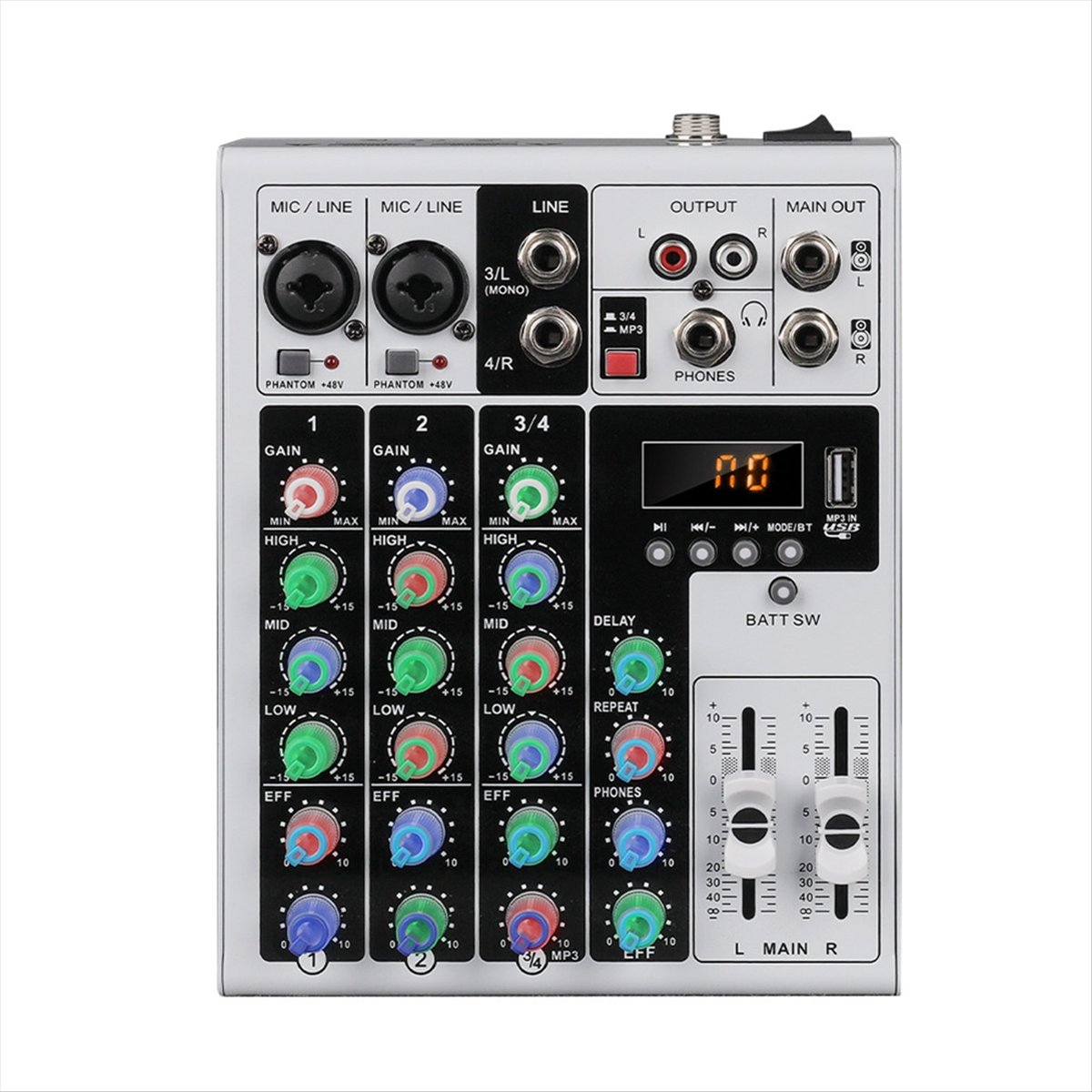 خلاط صوت محمول DTC5 بأربع قنوا - مراجعة Karaoke Amplifier Mixer Bluetooth وسعره