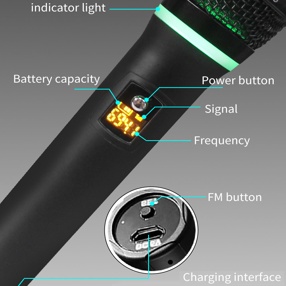 يامي UHF ميكروفون لاسلكي المهن - مراجعة Rechargeable Wireless Mic Lithium Battery وسعره
