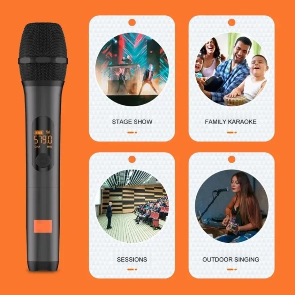 نظام ميكروفون لاسلكي محمول قاب - مراجعة Uhf Wireless Microphone System Dual Channel وسعره