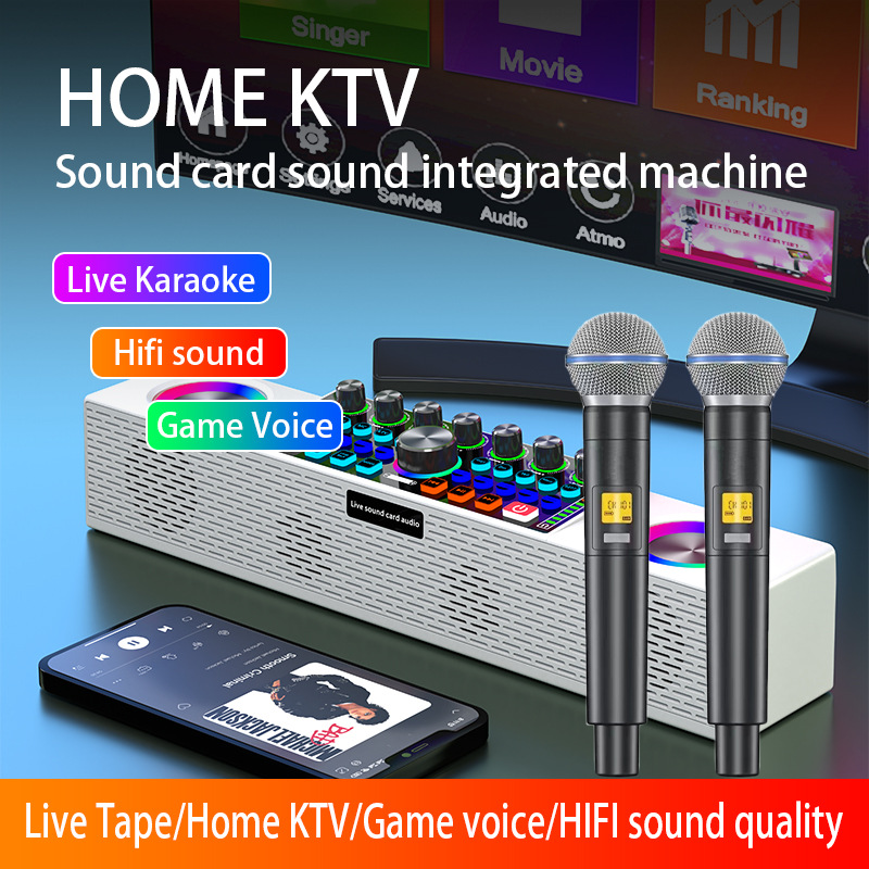 SY8 البث المباشر كارت الصوت سم - مراجعة Karaoke Machine Portable With 2 Mic وسعره