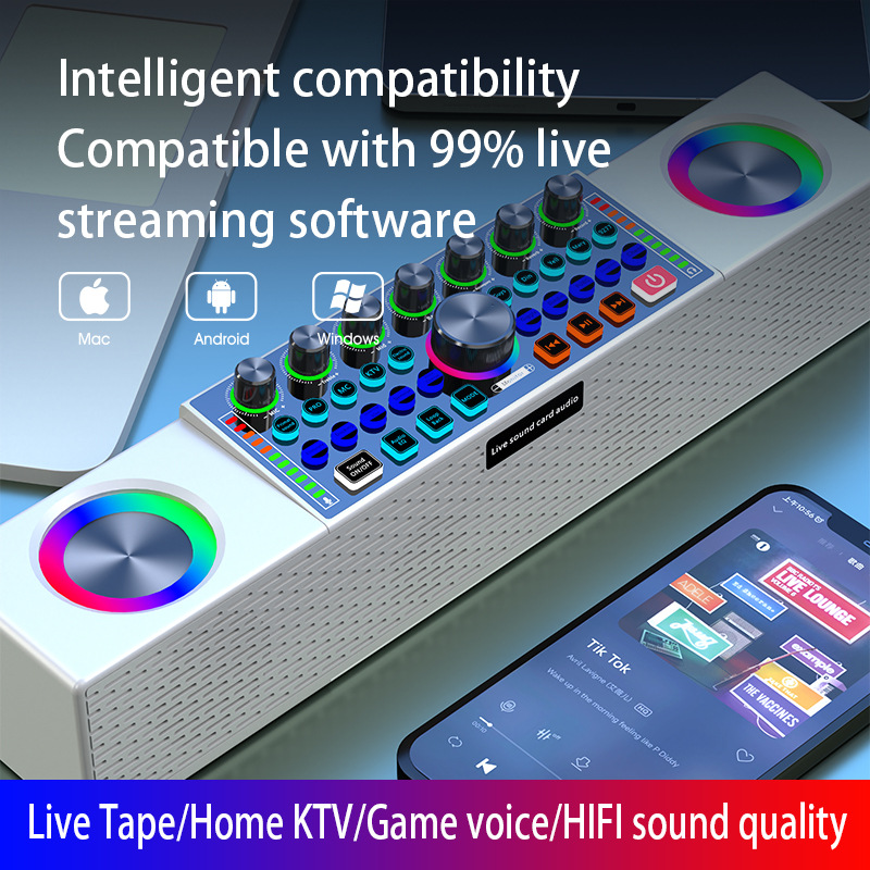 SY8 البث المباشر كارت الصوت سم - مراجعة Karaoke Machine Portable With 2 Mic وسعره