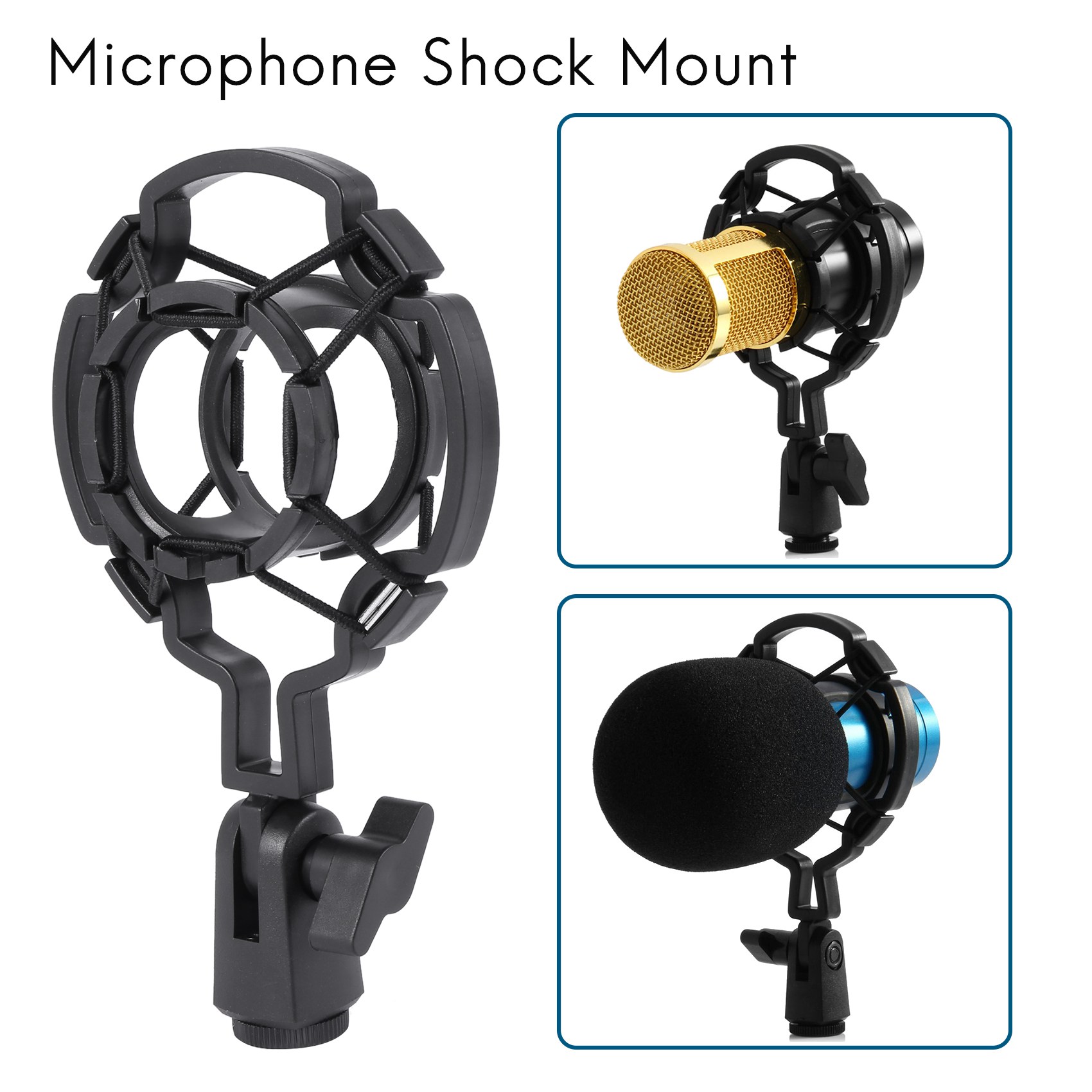 حامل ميكروفون مكثف احترافي متع - مراجعة Microphone Shock Mount Universal وسعره