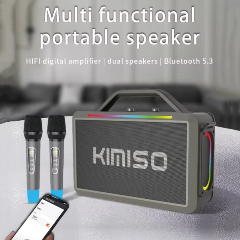 مكبر صوت بلوتوث لاسلكي محمول أ - مراجعة Karaoke Machine Portable With 2 Mic وسعره
