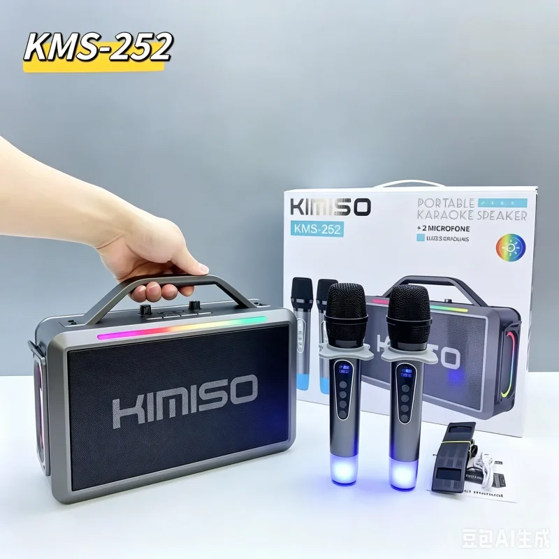 مكبر صوت بلوتوث لاسلكي محمول أ - مراجعة Karaoke Machine Portable With 2 Mic وسعره
