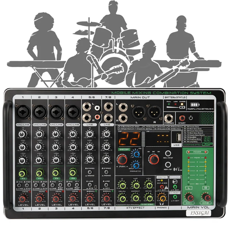 خلاط صوت احترافي قابل لإعادة ا - مراجعة Karaoke Amplifier Mixer Bluetooth وسعره