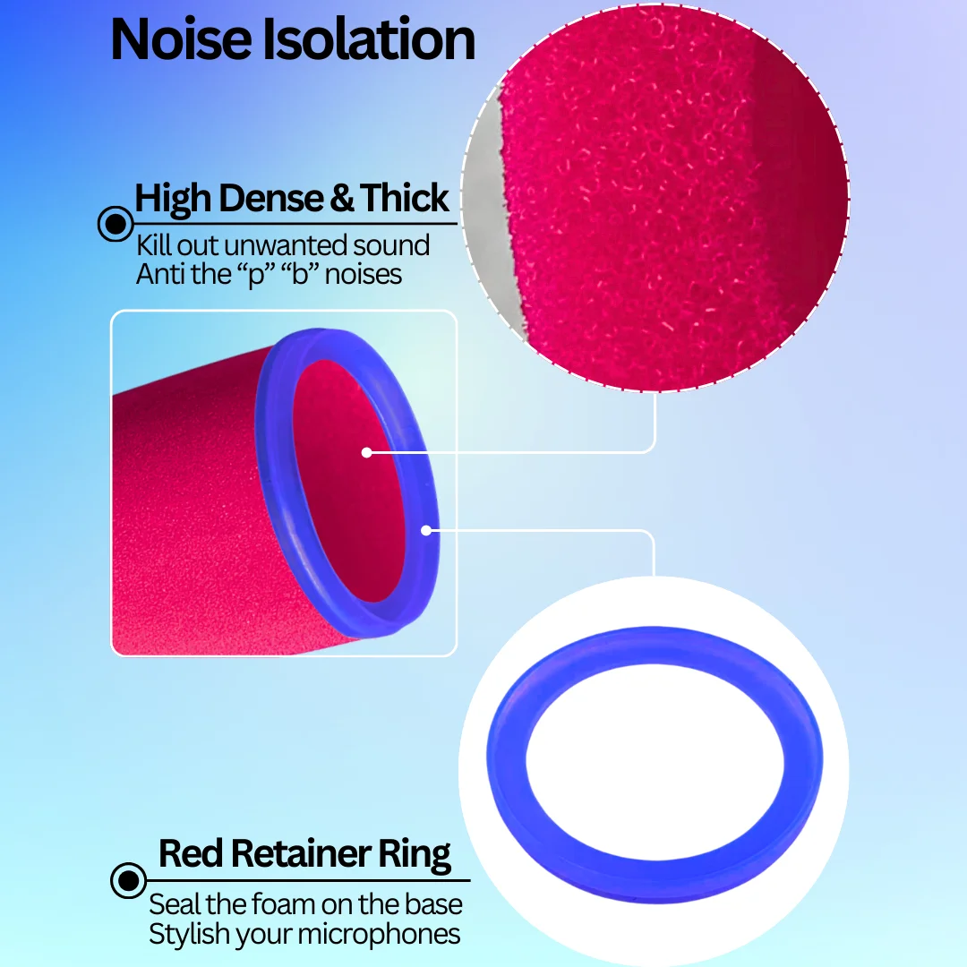 فلتر صوت بديل SM7B مع حلقة واق - مراجعة Microphone Pop Filter Foam Windscreen وسعره